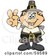 Poster, Art Print Of Male Pilgrim Giving A Peace Hand Gesture