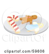 Poster, Art Print Of Plate Of Candy Cane Gingerbread And Angel Christmas Cookies