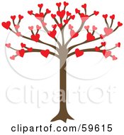 Tree Growing An Abundance Of Red Hearts