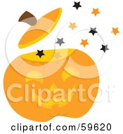 Poster, Art Print Of Magical Stars Floating Out Of A Halloween Pumpkin