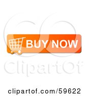 Royalty Free RF Clipart Illustration Of An Orange Buy Now Shopping Cart Button Icon On White by oboy #COLLC59622-0118