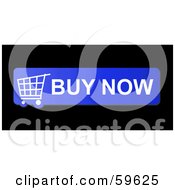 Royalty Free RF Clipart Illustration Of A Blue Buy Now Shopping Cart Button Icon On Black by oboy #COLLC59625-0118