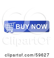 Royalty Free RF Clipart Illustration Of A Blue Buy Now Shopping Cart Button Icon On White by oboy #COLLC59627-0118