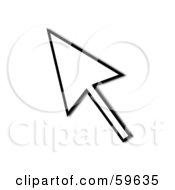 Royalty Free RF Clipart Illustration Of A Black Pointing Cursor Arrow Outline