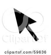Royalty Free RF Clipart Illustration Of A Solid Black Pointing Cursor Arrow