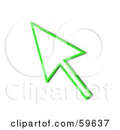 Green Pointing Cursor Arrow Outline