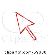 Poster, Art Print Of Red Pointing Cursor Arrow Outline