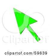 Solid Green Pointing Cursor Arrow