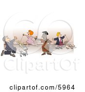 People Walking Their Dogs At A Dog Show Clipart Picture by djart #COLLC5964-0006