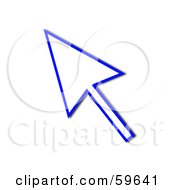Poster, Art Print Of Blue Pointing Cursor Arrow Outline