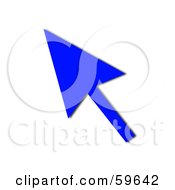Poster, Art Print Of Solid Blue Pointing Cursor Arrow
