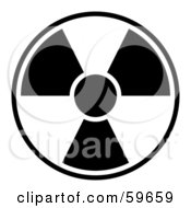 Black And White Radiation Symbol On White