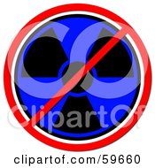Royalty Free RF Clipart Illustration Of A Blue Radiation Prohibited Sign On White