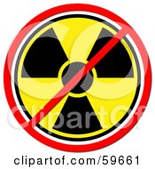 Yellow Radiation Prohibited Sign On White
