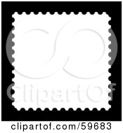 Poster, Art Print Of Blank White Stamp With White Trim On Black