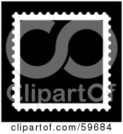Blank Black Stamp With White Trim On Black