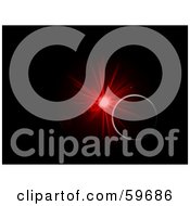 Royalty Free RF Clipart Illustration Of A Red Burst Explosion Illuminating The Rim Of A Planet In The Blackness Of Space