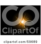 Royalty Free RF Clipart Illustration Of An Orange Burst Explosion Illuminating The Rim Of A Planet In The Blackness Of Space