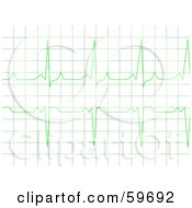 Poster, Art Print Of Green Heart Rhythm Electrocardiogram Ecg Graph
