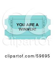Poster, Art Print Of Green You Are A Winner Ticket On White