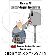 Poster, Art Print Of Worker Man Reading An Electrical Tag