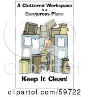 Woman In A Cluttered Cubical