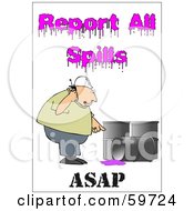 Royalty Free RF Clipart Illustration Of A Worker Calling To Report An Oil Spill by djart