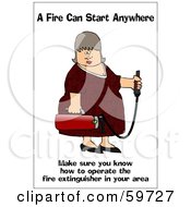 Poster, Art Print Of Lady Carrying A Fire Extinguisher