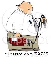 Royalty Free RF Clipart Illustration Of A Businessman Carrying A Fire Extinguisher by djart
