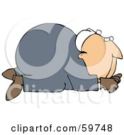 Royalty Free RF Clipart Illustration Of A Scared Worker Man Crawling On All Fours