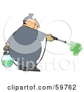 Poster, Art Print Of Male Worker Spraying Insecticide