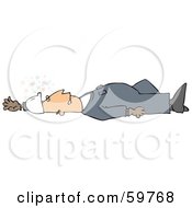 Royalty Free RF Clipart Illustration Of An Injured Male Worker Laying Flat On His Back On A Slippery Floor
