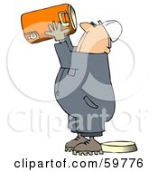 Poster, Art Print Of Very Thirsty Worker Man Drinking Straight From A Large Cooler