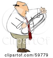 Royalty Free RF Clipart Illustration Of A Businessman Holding A Giant Paper Clip