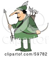 Robin Hood With His Arrows And Bow