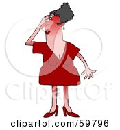 Royalty Free RF Clipart Illustration Of A Woman Turning Red While Experiencing A Hot Flash