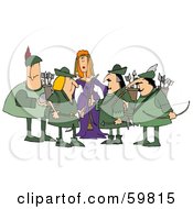 Poster, Art Print Of Princess Surrounded By Robin Hood And His Merry Men