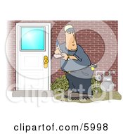 Meter Man Collecting Natural Gas Usages From Residential Houses Clipart Picture by djart