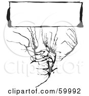 Royalty Free RF Clipart Illustration Of A Spooky Branch Background With A Blank Text Box Version 1