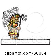 Royalty Free RF Clipart Illustration Of A Mayan Chief Standing With A Spear by xunantunich