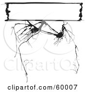 Royalty Free RF Clipart Illustration Of A Spooky Branch Background With A Blank Text Box Version 4