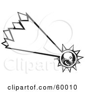 Royalty Free RF Clipart Illustration Of A Black And White Shooting Human Skull Version 2