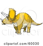 Poster, Art Print Of Green And Yellow Triceratops Dinosaur