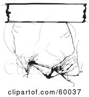 Royalty Free RF Clipart Illustration Of A Spooky Branch Background With A Blank Text Box Version 5