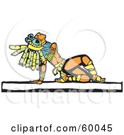 Poster, Art Print Of Mayan Warrior Leaning Back And Looking Upwards