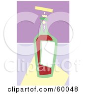 Corkscrew In A Bottle Of Wine With A Blank Label