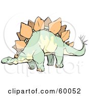 Royalty Free RF Clipart Illustration Of A Green Yellow And Orange Stegosaur Dino by xunantunich
