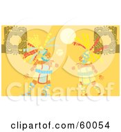 Poster, Art Print Of Two Mayan Men Playing A Ball Game