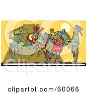 Mayan Warriors Engaged In A Battle
