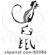 Poster, Art Print Of Black And White Carved Rat And Chinese Zodiac Symbol